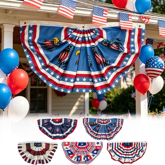 Memorial Day Saving!4th of July Decorations, Independence Day Flag Yard Fence Hanging For Indoor And Outdoor Use With Canvas Header And Eyelets
