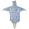 thumbnail image 2 of Wearable Blanket Hoodie for Kids Cat Flannel Hooded Blanket with Pockets and Sleeves Suitable for Boys and Girls, 2 of 7