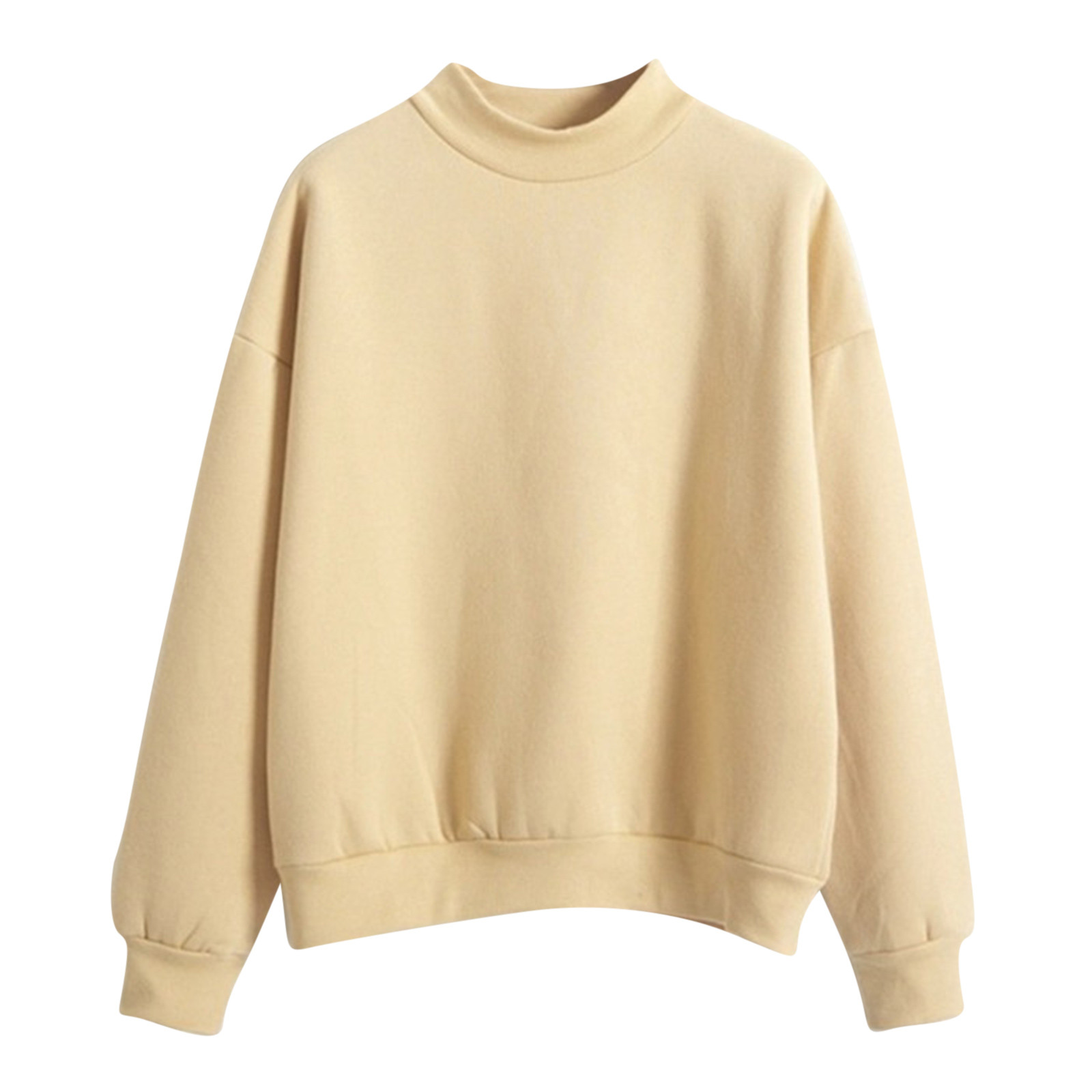BLVB Womens Oversized Sweatshirts Crewneck Pullover Long Sleeve Solid Color Tops Fall Outfits Womens Clothes Yellow