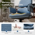 thumbnail image 4 of Ninecer Office Chair with Wheels and Wide Arms, Soft Linen Fabric Home Office Chair with Split Back, Molded Foam Cushion, Adjustable Height Swivel Computer Chair for Home Office & Study,Blue, 4 of 8