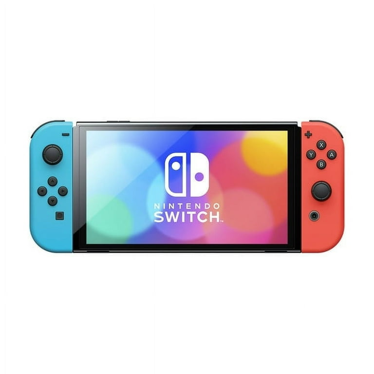 Nintendo Switch OLED Home Game Console w/ Neon Red & Blue Joy-Con