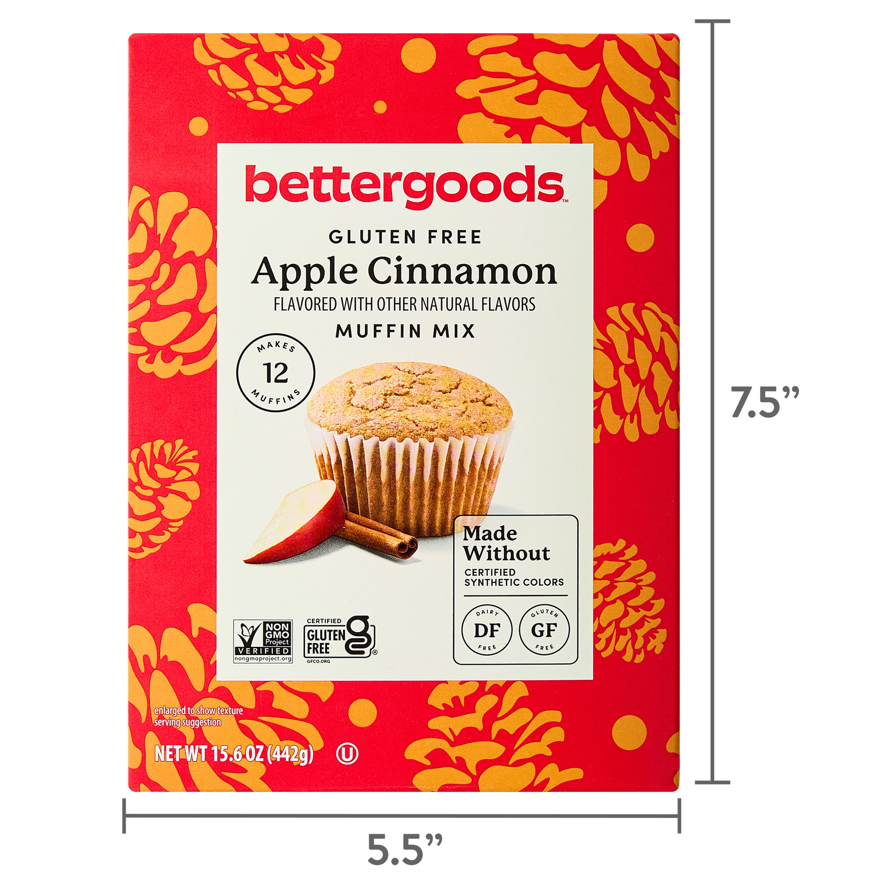 (3 pack) bettergoods Gluten Free Apple Cinnamon Muffin Mix, 15.6 oz