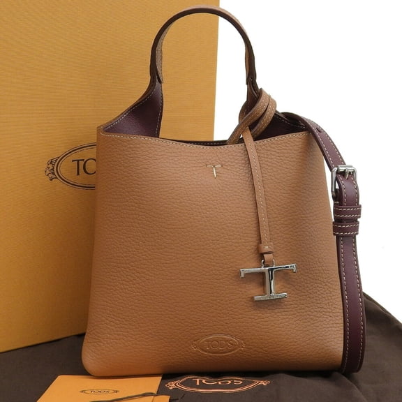 Pre-Owned Tod's T-Timeless Mini XBWAPAA9100QNK9P13 Handbag, Leather, Brown
