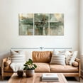thumbnail image 2 of Elephant Stock Morning Fjord Rifle Green Wall Art - Horizontal Multi Panel Canvas - Living Room Wall Decor - Abstract Multi Panel - Green And Gray Decor By Silvia Vassileva - 56" x 27", 2 of 8