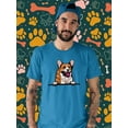 thumbnail image 2 of Corgi Peeking Out T-Shirt Men -Image by Shutterstock, Male Medium, 2 of 4