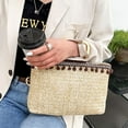 thumbnail image 4 of Women Small Tassels Straw Hand-woven Handbag Beach Top-handle Bag Tote Purse, 4 of 8