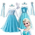 thumbnail image 2 of Vestido de reina de la nieve para niñas, disfraz de Frozen para niñas, vestido de fiesta de carnaval, vestido de graduación, disfraz de princesa Elsa Anna para niños, 2024, 2 of 5