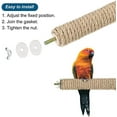 thumbnail image 2 of Lunfar 16x1x16cm Wood Bird Perch, 1 Set Paw Stick Grinding Rope Weaving Wood Stand Cage Accessory for Small Bird Parrot Dove Parakeet Ladybug, 2 of 5