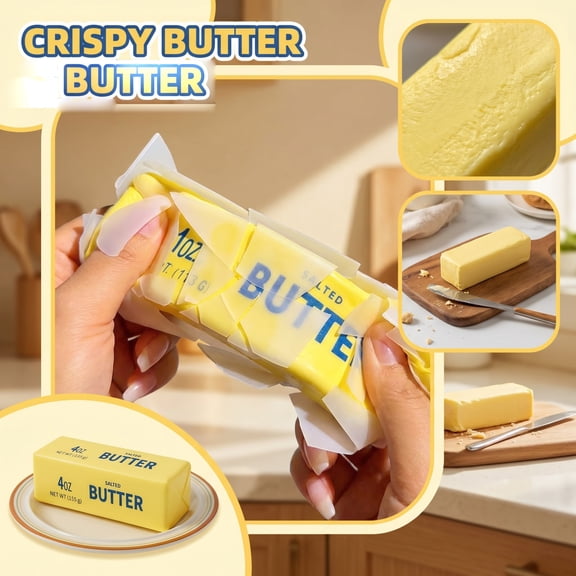 FufuCrick Butter Stick Squishy 1-Pack Office Accessory Squishy Tactile Sensory Gadget Desk Ornament Decor for Adult Workspace