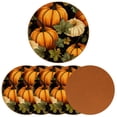 thumbnail image 2 of Thanksgiving Set of 6 Round Coasters, Microfiber Leather Drink Coasters for Cups, 4.3x4.3 Inch Table Coasters, Coaster Set for Home and Office, 2 of 6