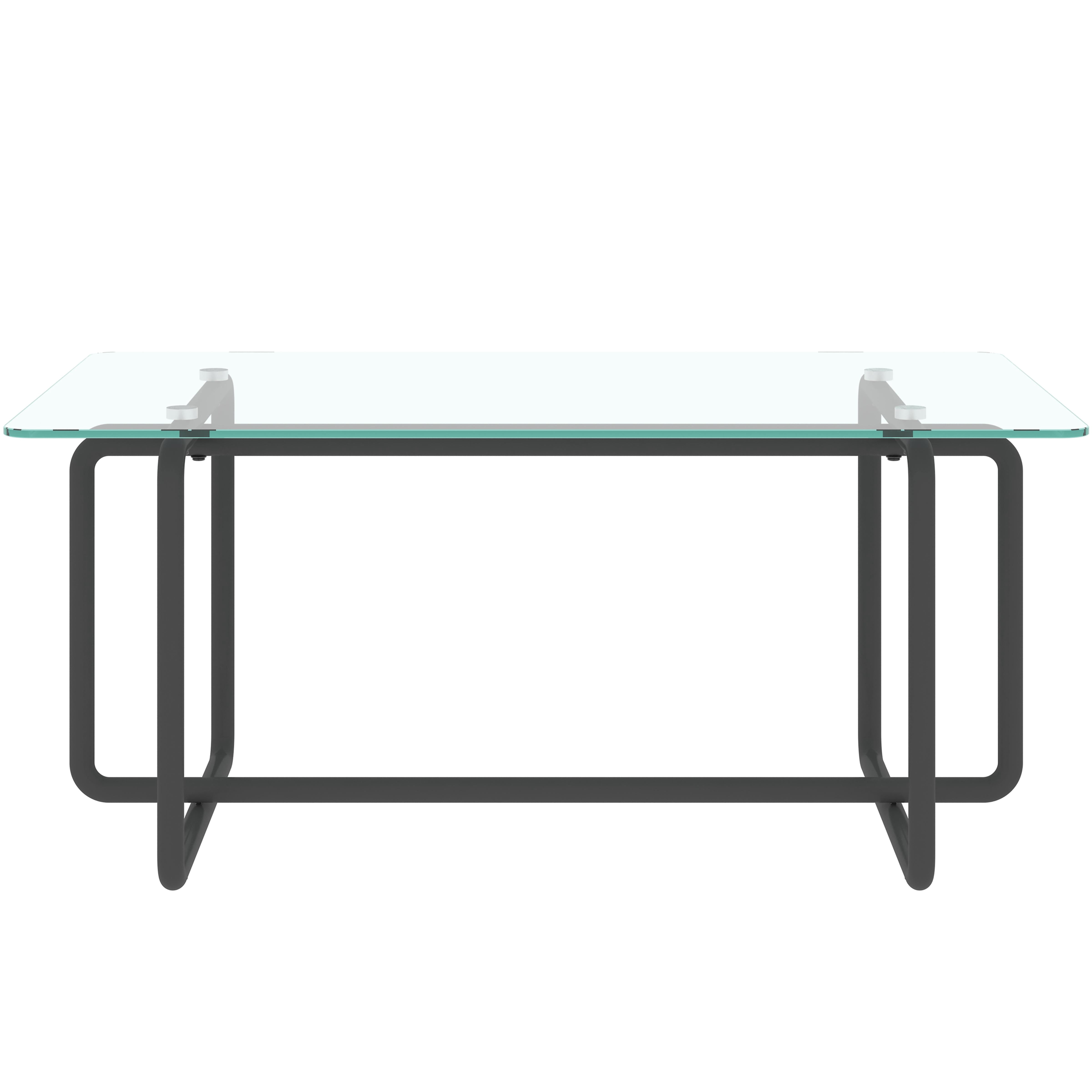 Glass Coffee Table,Clear Rectangle Glass Coffee Table, Modern Coffee Table with Metal Legs,Transparent
