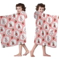thumbnail image 4 of Pink Cow Strawberry Oval Pattern Hooded Bath Towel，50"x30" for Ages 3 To 12 Kids, Quick Dry Lightweight Soft Microfiber Hood Beach Towel Cover Up for Kids, 4 of 7