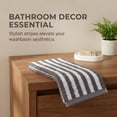 thumbnail image 6 of Unique Bargains Striped Cotton Ultra Plush Quick Dry Hand Towels Grey 4pcs 29" x 13", 6 of 7