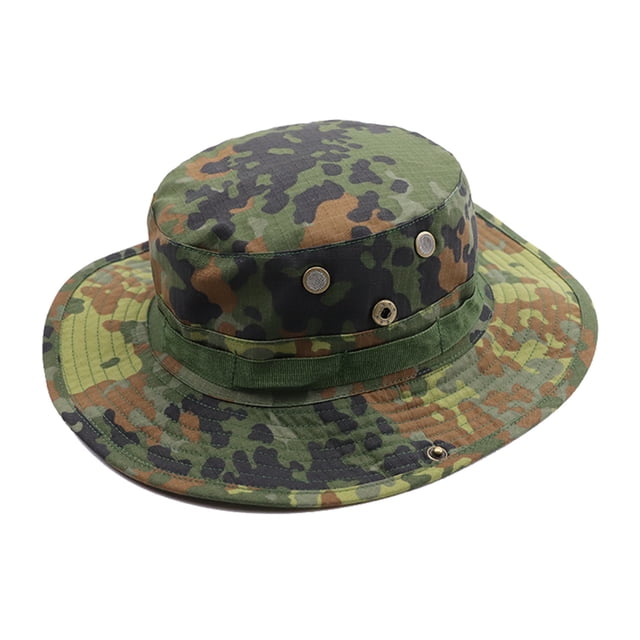 Bucket Hats Male Female Neutral Summer Camouflage Bucket Hats Adjustable Rope Button Fisherman Hat Bucket Hats