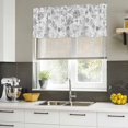 thumbnail image 4 of Gray Botanical Curtain Valances for Windows, Kitchen Valance Window Treatments Panel 2 Pack, Watercolor Spring Floral Summer Rod Pocket Short Curtains for Bathroom Bedroom 54 x 18 Inch, 4 of 8
