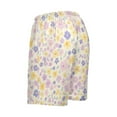 thumbnail image 5 of Men's Pajama Shorts Bottoms with Pockets Soft Lightweight Lounge Sleep Wear Lilac Yellow Tiny Flower, 5 of 6