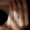 thumbnail image 3 of Rosec Jewels Cubic Zirconia Engagement Ring with Halo - AAAA Quality Certified - Ready to Gift with Jewelry Box, 18K White Gold, US 7.50, 3 of 5