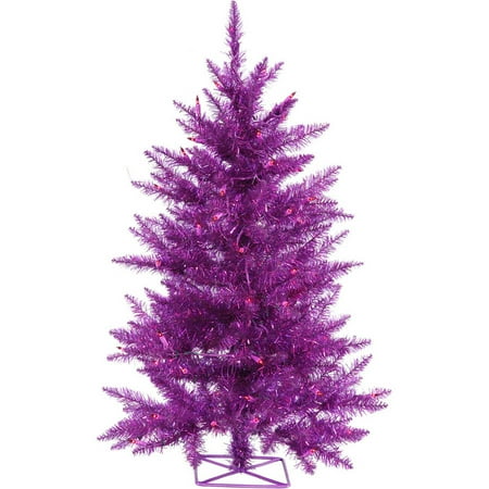 Vickerman 2' Purple Artificial Christmas Tree With 35 Purple LED Vickerman 2' Purple Artificial Christmas Tree with 35 Purple LED Lights - Walmart.com - Vickerman 2' Purple Artificial Christmas Tree With 35 Purple LED