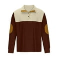 thumbnail image 3 of Mens Corduroy-Sweatshirts with Button Stand Collar Long Sleeve Shirts Vintage Color Block Pullover Warm Athletic Workout Sweatshirt Tops, 3 of 4