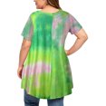 thumbnail image 5 of USSUMA Womens Blouses Tops Dressy Tie-Dye Gradient Tops for Women Casual Summer V Neck Plus Size Tunic Women's Short Sleeve Plus Size Pleated Flowy T-Shirts Trendy, 5 of 8