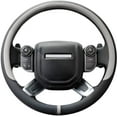 thumbnail image 1 of Breathable Steering Wheel Cover Microfiber Leather with Center Mark Design Large Size 15 1/2 - 16 Inch Gray and Black, 1 of 6