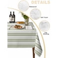 thumbnail image 3 of Boho Sage Green Stripe Tablecloth Square Table Cloth 60x60, Waterproof Tablecloth Outdoor Table Cloth, Abstract Geometric White Minimalist Washable Table Cover for Kitchen Dinning Party, 3 of 8