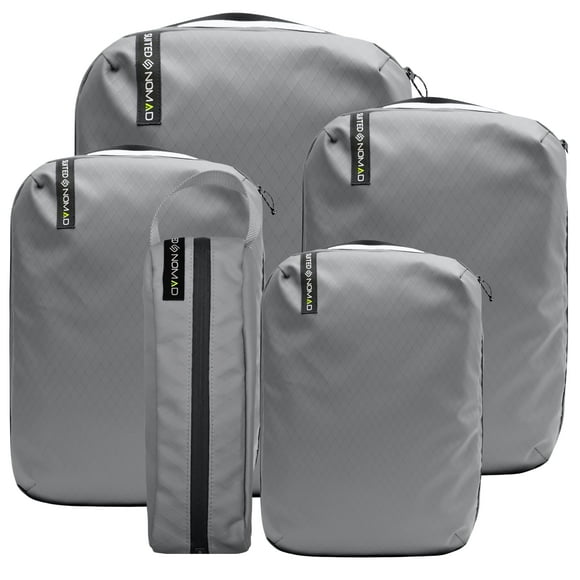 Organizador impermeable Packing Cubes SUITEDNOMAD de 5 piezas, color gris