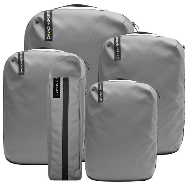 Organizador impermeable Packing Cubes SUITEDNOMAD de 5 piezas, color gris