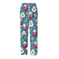 thumbnail image 5 of CCRFTGI Christmas pajama pants for men Flannel Soft big and tall Snowflake Print PJ Bottoms Loose Elastic Waist Pajamas Pants Holiday Fall Winter PJ Bottoms Light Blue XXL, 5 of 6