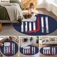 thumbnail image 5 of Small Round Rug 3Ft Washable Non-Slip, Navy Blue Hockey American Flag Circle Area Rugs for Living Room Bedroom, Vintage Abstract US Flag Indoor Floor Mats Carpet Runner for Home Decor, 5 of 8