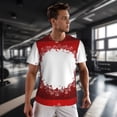 thumbnail image 3 of Wukai Winter Christmas Snowflake Print Men's Short-Sleeved Mesh T-Shirt,Quick-Dry Short Sleeve Workout T-Shirt-Large, 3 of 8