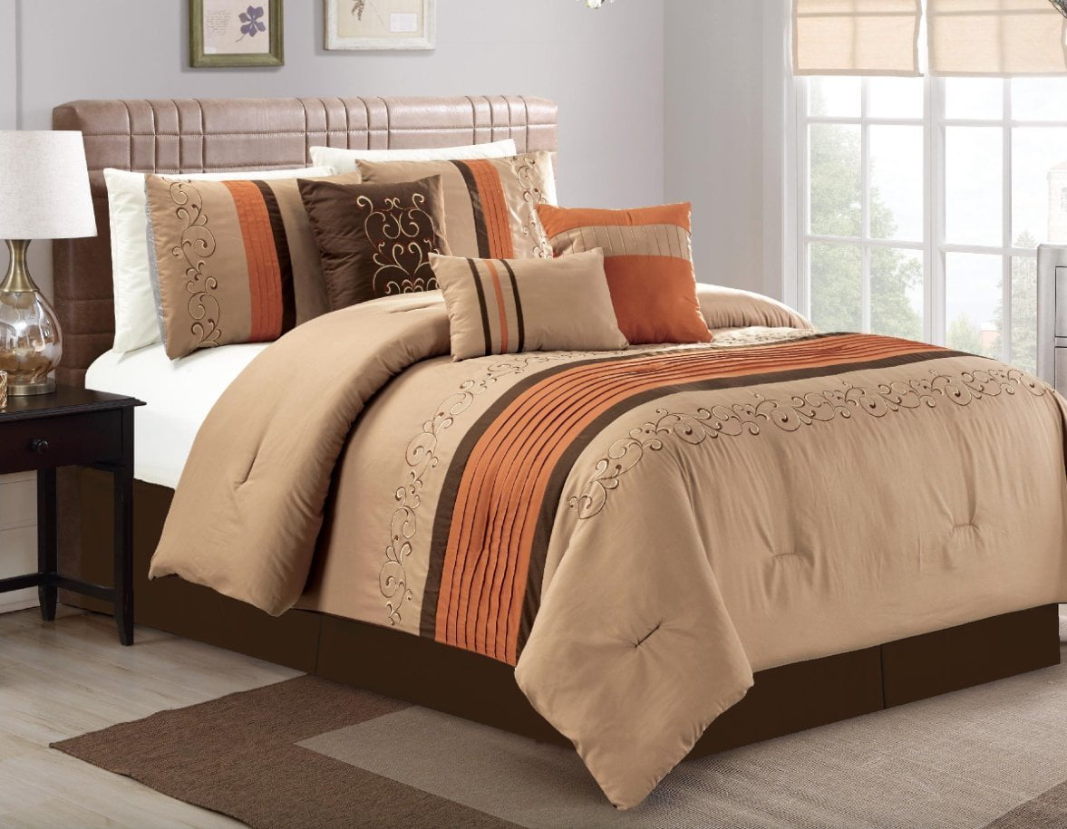 Empire Home 7 Piece Reversible Geometric Comforter Set All Sizes 