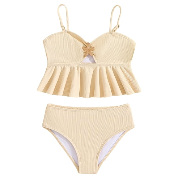 Teen Bathing Suits Girl Junior Girls Bikini Set 2 Piece Cute Bathing Suits Kids Triangle High Waisted Swimsuits Summer Swimwear