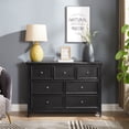 thumbnail image 2 of Gzxs 7-Drawer Dresser, Modern Chest of Drawers, 47.25" Wide Dresser for Bedroom, Living Room, Wooden Storage Drawer Cabinet with Metal Handles, Black, 2 of 8