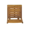 thumbnail image 3 of GDF Studio Oxon Outdoor Acacia Wood Folding 31 Inch Barstool, Teak, Set of 2, 3 of 11
