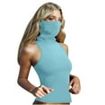 thumbnail image 2 of Otntypg Womens Sleeveless Sun Protection Shirt UPF 50+ Rash Guard Shirts with Face Mask Summer Outdoor Athletic Workout Tank Tops Blue#01 XL, 2 of 6