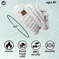 thumbnail image 3 of Funky Junque Slouchy Beanie for Women – Warm Winter Hat, Soft Chunky Cable Knit Oversized Slouch Beanies for Cold Weather, Cozy Stylish Fashion Hats - Confetti Ivory, 3 of 8