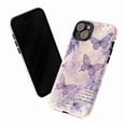 thumbnail image 3 of Vintage Purple Butterfly Phone Case, French Script Watercolor Floral iPhone Cover, Artistic Elegant Protective Case for iPhone 16 15 14 13 12 11 Plus Pro Max Mini, 3 of 6