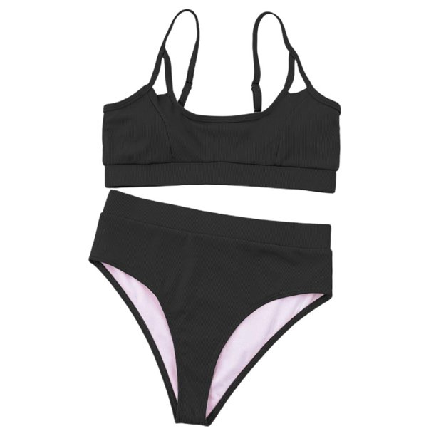 Baño De Cintura Alta, Traje De Baño Cómodo Para Mujer, Conjunto De Traje De Baño Transpirable Con Forro Desmontable Para Nadar Al Aire Libre, Playa, Fiesta En La Piscina Yuarrent OD010776-01