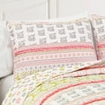 thumbnail image 5 of Lush Decor Fox Ruffle Gray and Pink Stripe Kids Quilt Set, 5 of 7
