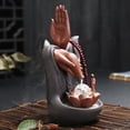 thumbnail image 3 of Quemador Backflow Torre Conos Palos Soporte Cerámica Buda Bodhisattva Púrpura De Arena Perfecto Para De Gloria Soporte para quemador de incienso de cerámica, 3 of 9
