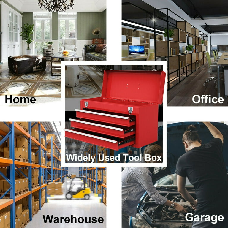 Free Shipping! Costway Portable Tool Chest Organizer, Metal, 3