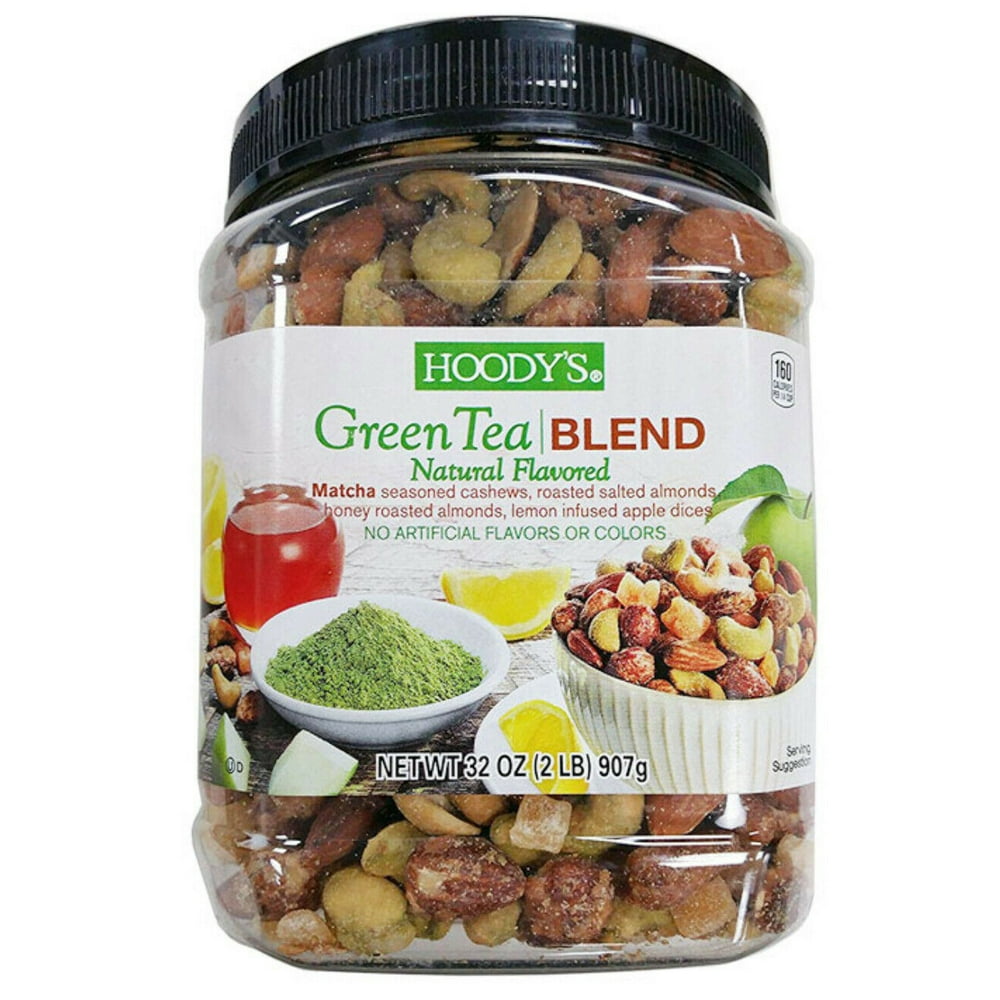 Hoody's mixed nuts Green tea blend 2 lb , Match seasoned cashews
