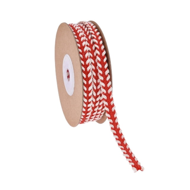 Red Knitted Hemp Rope Christmas Decorative Ribbon for Gift Packaging and Tree Ornaments 359.84 in x 0.32 in