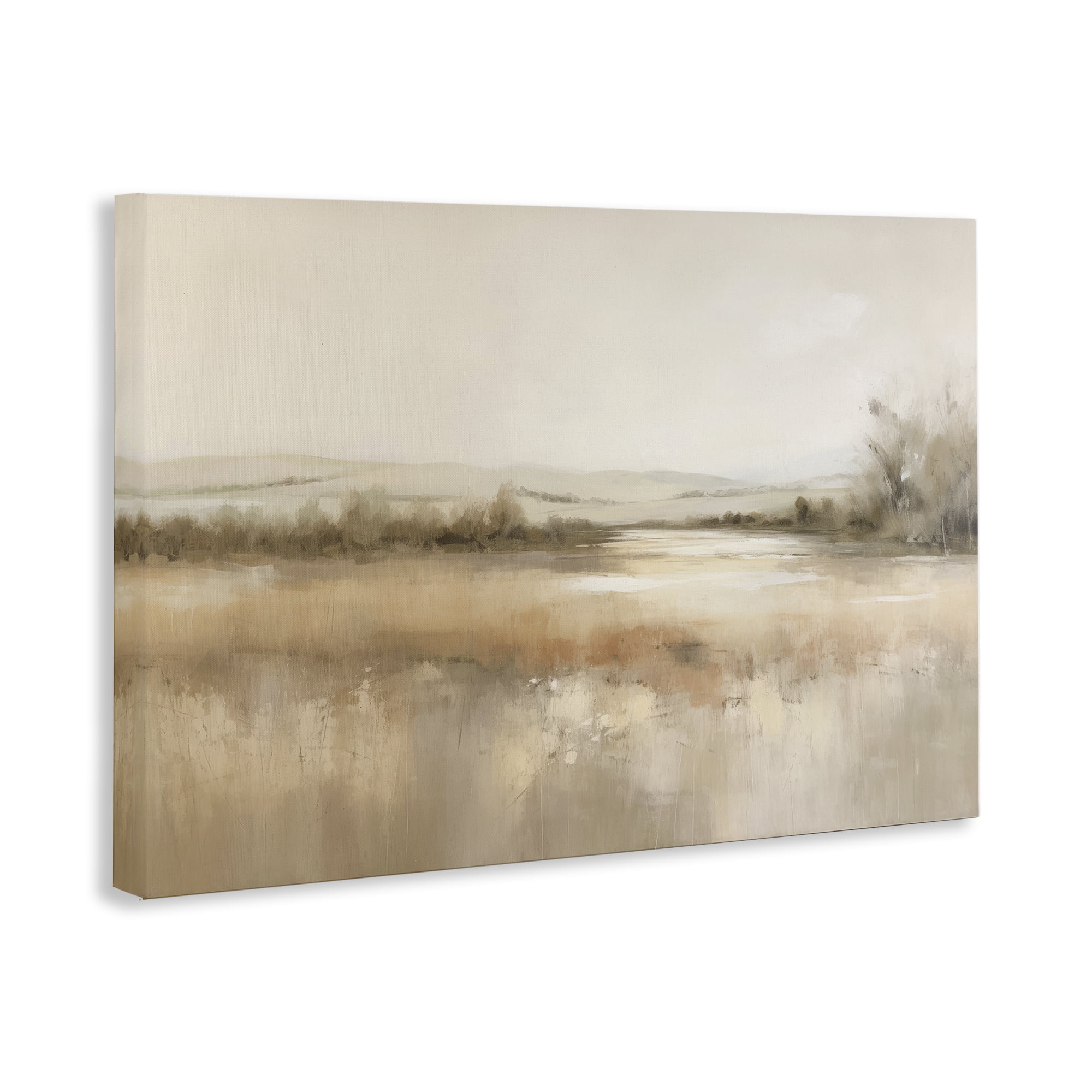 Stupell Industries Reflective Beige Countryside Landscape & Nature Painting Wrapped Canvas Art Print Wall Art, 24 x 16