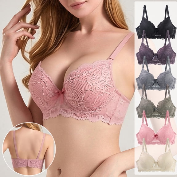 Vetsdori Womens Underwire Everyday Bras No Padding Soft Push up,Lightweight Bras for Women Large Bust Bras