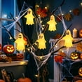 thumbnail image 3 of Oceanwell Holidays Ghost LED Night Light, 4.25 Inch Soft Rubber Ghost Lamp with Keychain Ring, Warm Glow Mini Hanging Pendant for Mantel, Shelf, Desk, Bag, Party and Home Decor, 3 of 7