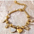 thumbnail image 6 of WE-POLUJ Stylish Gold Plated Heart Charm Bracelet Accessory for Women Craft from Sturdy Stainless Steel and Shining Zircon, 6 of 15