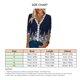 thumbnail image 4 of Blusa de manga 3/4 con escote en V, blusa informal ajustada con ribete de encaje, camisa para mujer, citas de verano, 4 of 7