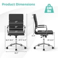 thumbnail image 3 of Gymax 2PCS Ergonomic Office Desk Chair w/Rocking Backrest Zippered Covers for Home, 3 of 9